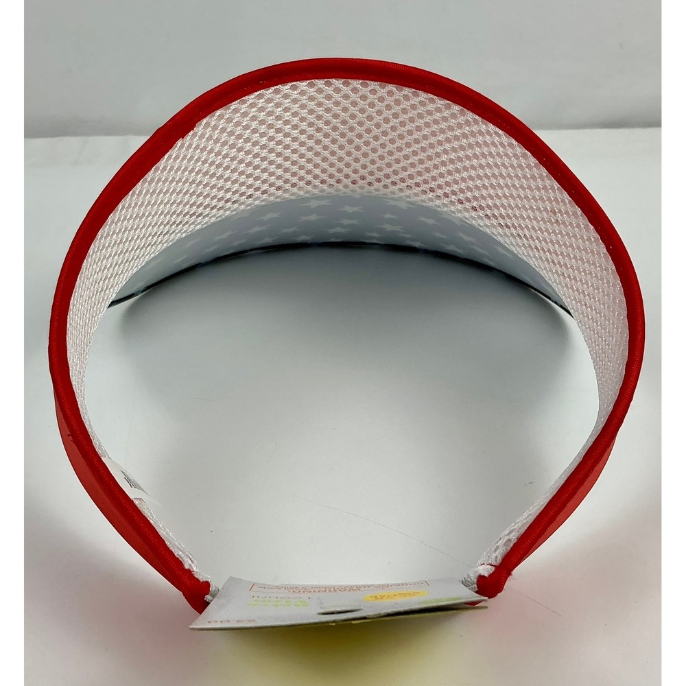 Sun Squad Retro Visor Patriotic Stars Red White Blue One Size New - Picture 5 of 6